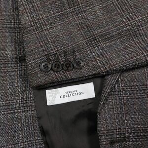 Versace Collection 44R Bamboo /Wool Woven Glen Plaid Sport Coat Men's EURO 54R
